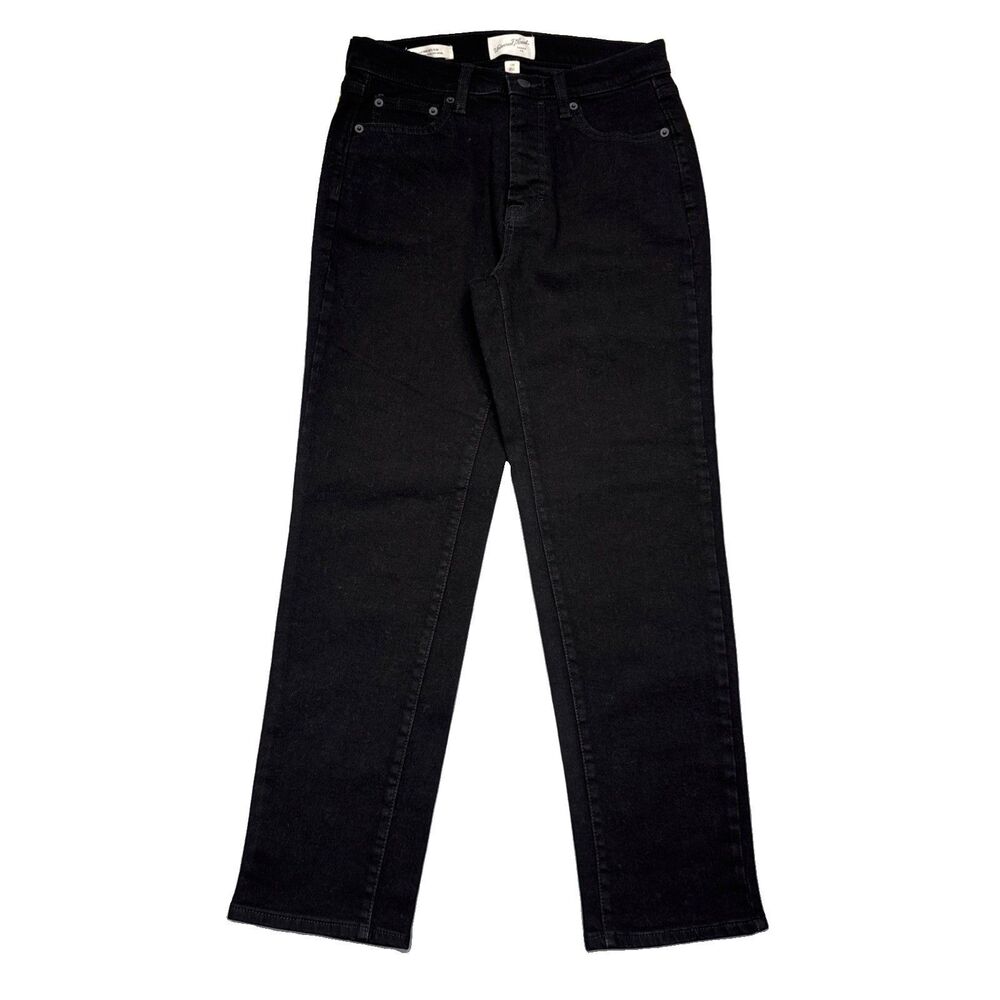Universal Thread Mid Rise 80s Slim Straight Jeans Measures 28 x 27 Black Womens